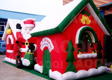 Disesuaikan Merry Christmas Inflatable Santa Claus Bouncy Castle Untuk Dekorasi Xmas