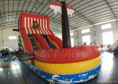 Red Inflatable Pirate Boat / Tiup Kapal Bajak Laut Fun City Inflatable Playground