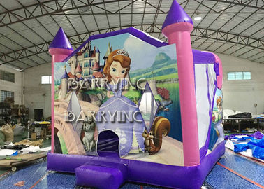 Pink Castle Princess Inflatable Bouncer Slide Combo Dengan 18 OZ Vinyl PVC Material