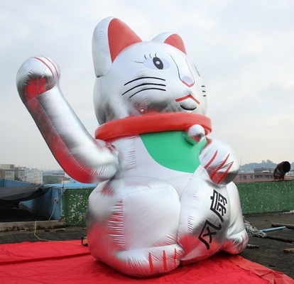 Produk Periklanan Tiup Tinggi PVC 6m, Fortune Cat, Kartun Disesuaikan