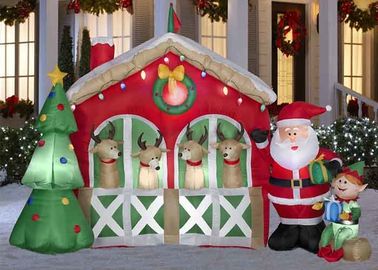 Raksasa Kustom Iklan Inflatables Waterproof Oxford Cloth Christmas House