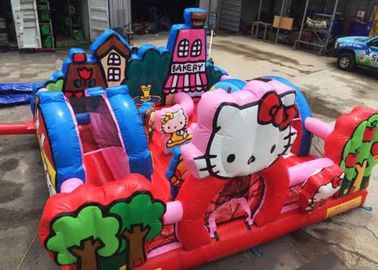 Hello Kitty Balita Inflatable Playground Dengan Slide, Komersial Dewasa Bouncy Castle