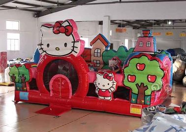 Hello Kitty Balita Inflatable Playground Dengan Slide, Komersial Dewasa Bouncy Castle