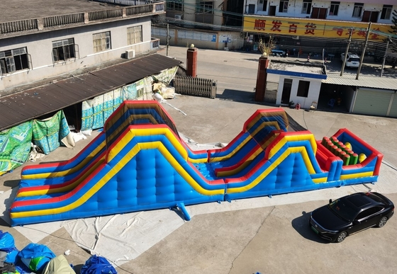 Colorful PVC Inflatable 5k Rintangan Rumah Bouncing Untuk Anak-Anak Dan Dewasa