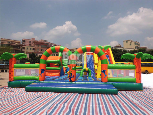 Outdoor Inflatable Playground Castle Bouncer Memanjat Dan Geser Combo