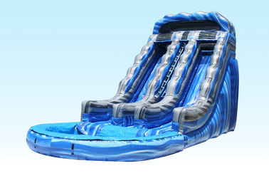 18Ft Musim Panas Splash Anak Inflatable Water Slides 0.55-0.9mm PVC Tarpaulin Untuk Taman Pusat