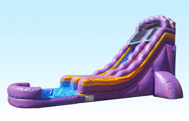 Remaja 22ft Purple Paradise Inflatable Water Slides Dengan Kolam Renang Untuk Pesta Backyard