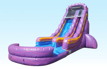 Remaja 22ft Purple Paradise Inflatable Water Slides Dengan Kolam Renang Untuk Pesta Backyard