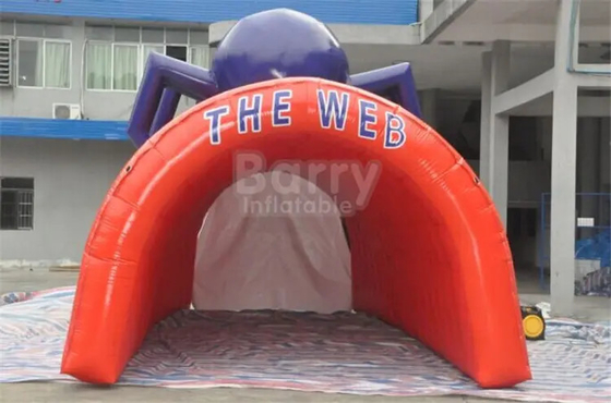 Pencetakan Iklan Olahraga Tenda Tiup Tenda Spider Tunnel Luar Ruangan
