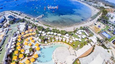Giant Adult Giant Blue inflatable sport park Untuk Pulau Wake, peralatan olahraga air Untuk Lautan