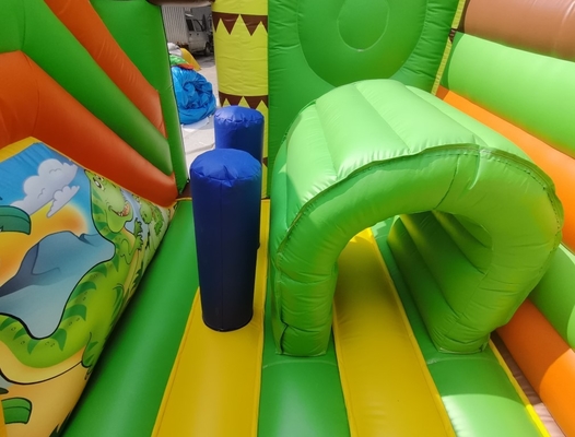 Kastil Goyang Tiup Kustom Dengan Slide Dinosaurus Tema Rumah Bouncing Untuk Anak-Anak