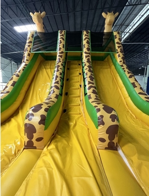 Plato Commercial Giraffe Double Inflatable Water Slides Tema Kartun