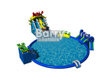 Peralatan taman hiburan biru seaworld dengan kolam renang besar untuk acara komersial