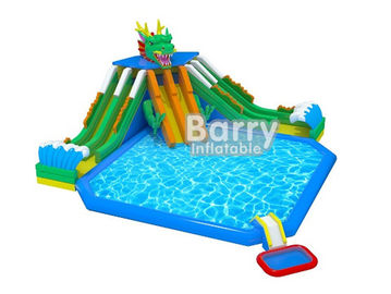 Playground Outdoor Inflatable Aqua Park / 3 Slide Inflatable Water Fun Untuk Anak-Anak