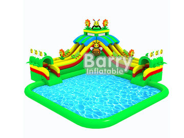 Playground Outdoor Inflatable Aqua Park / 3 Slide Inflatable Water Fun Untuk Anak-Anak