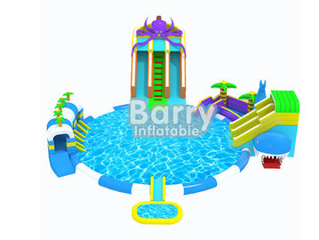 Kelas komersial Anak-anak Taman Air Octopus Inflatable, Slide Tiup Taman Untuk Menyenangkan