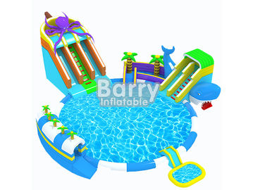 Kelas komersial Anak-anak Taman Air Octopus Inflatable, Slide Tiup Taman Untuk Menyenangkan