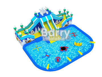 Bear Slide Inflatable Water Park Air Anak Inflatable Playground Dengan Air Mainan