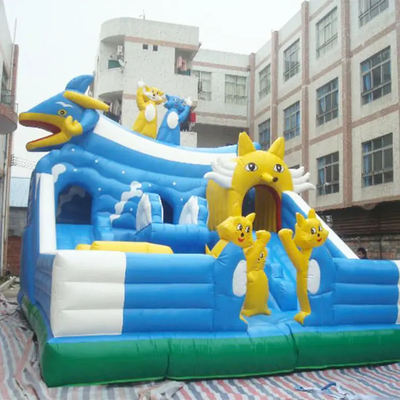 Kids Inflatable Theme Park Animal Zoo Playground Dengan Slide Tunnel Untuk Fun Park Entertainment Bouncy Castles Sewa