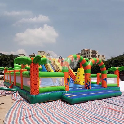 OEM Outdoor Inflatable Playground Untuk Anak-Anak Memanjat Dan Geser Combo Playland Giant Bouncy Castles