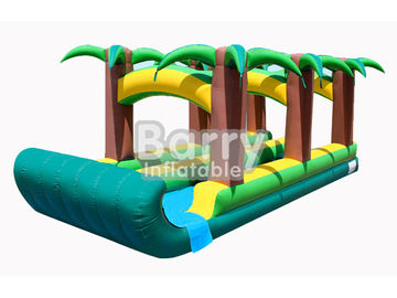 Jalur komersial Double Jungle Inflatable Blow Up Water Slides 0.55mm PVC Tarpaulin