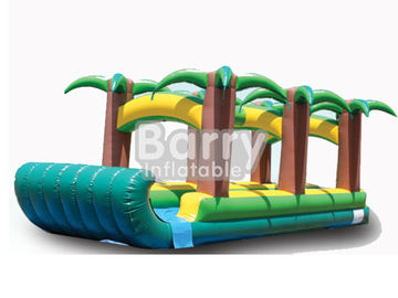 Jalur komersial Double Jungle Inflatable Blow Up Water Slides 0.55mm PVC Tarpaulin