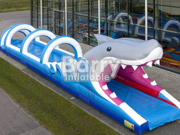 Durable Plato PVC Tarpaulin Inflatable Water Slides Untuk Summer Inflatable Game