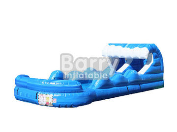 Kustom Tsunami Inflatable Water Slides N Slide / Gunung Berapi / Gelombang Slip Slide Untuk Musim Panas