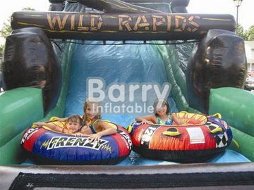 Keselamatan Wild Rapids Inflatable Water Slides Dengan Cincin Berenang / Air Blower