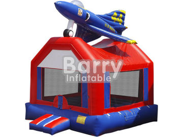 Keselamatan Anak Playground Pesawat Inflatable Bouncers Mudah Merakit / Packing