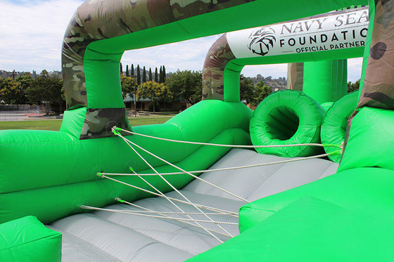Tahan air PVC Bouncy Castle Rintangan Kursus Survivor Challenge Peralatan Bermain Luar Ruangan Tiup