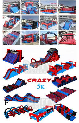 5k Adult Inflatable Obstacle Course Castle Slide Combo Resistance Fire