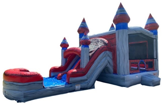 PVC Tarpaulin Bouncy Castle Hire Inflatable Jumping Castle Bouncer Dengan Slide