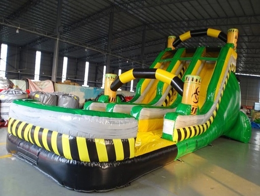 Tarpaulin Jungle Bouncy Castle dengan Slide Combo Slide Bounce House