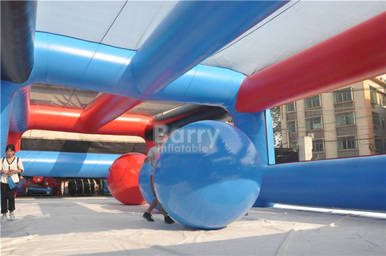 Merah atau Disesuaikan Acara 5k Penghalang Inflatable Kursus Double Stitch