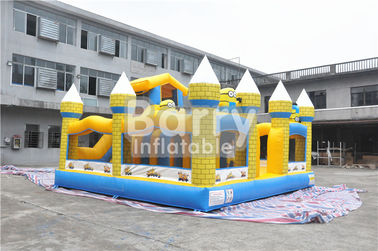 Anak-anak di luar ruangan Pelayan Inflatable Bouncy Castle Dengan Slide 0.55MM PVC Tarpaulin