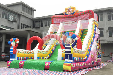 Clown Inflatable Commercial Slide Inflatable Bounce Slide Dengan Percetakan Bagus