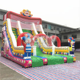 Clown Inflatable Commercial Slide Inflatable Bounce Slide Dengan Percetakan Bagus
