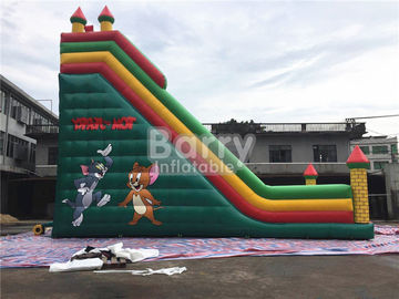 Tom / Jack 14m Panjang Double Lane Slip Inflatable Dry Slide Dengan Air Blower