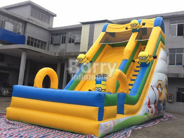 Komersial Inflatable Bounce Slide Luar Ruangan Kecil Minion Slide Tiup Untuk Anak-Anak