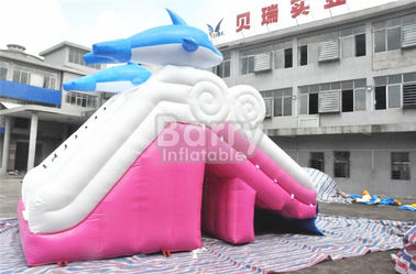 0,55mm Pvc Tarpaulin Bahan Dolphin Pink Inflatable Slide Untuk Kolam Renang