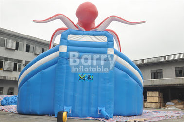 Jungle Inflatable Hurricane Backyard Inflatable Water Slide Theme Park Water Slide Dengan Rintangan Tiup