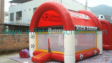 Kelas Komersial Klasik Inflatable Bouncer Red Soccer Moonbounce Untuk Anak-Anak