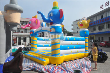 Komersial Inflatable Bouncer Animal Elephant Ruang Moonwalk Untuk Rumah / Taman Bermain