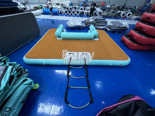 U Shape Lake Floating Platform Inflatable Swim Platform Perlengkapan bermain yang disesuaikan Pulau