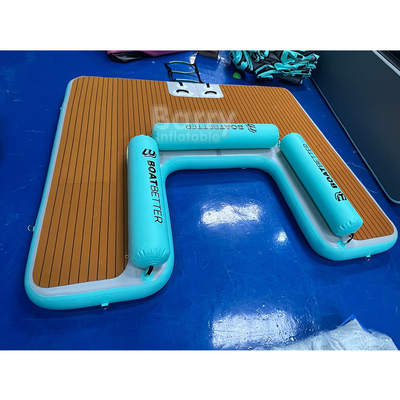 U Shape Lake Floating Platform Inflatable Swim Platform Perlengkapan bermain yang disesuaikan Pulau