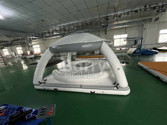 Adaptasi Portable Air Floating Leisure Aqua Banas Platform Dock Dengan Tent Inflatable Lounger
