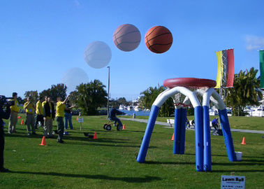 Customzied Giant Inflatable Sports Games Ring Basket / Lapangan Basket Dengan 0.55mm PVC