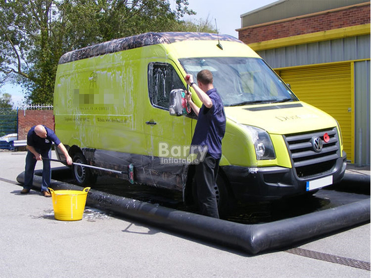 PVC Truck Inflatable Car Clean Pad PVC Portable Inflatable Car Wash Containment Mat Dengan Sistem Reklamasi Air