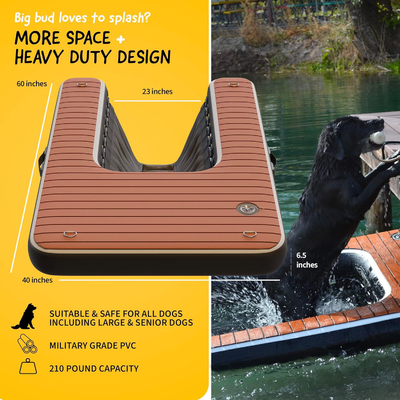 Logo yang disesuaikan Dock Terapung Inflatable DWF PVC Tarpaulin Air Ramp Dog Inflatable Untuk Dog Swim